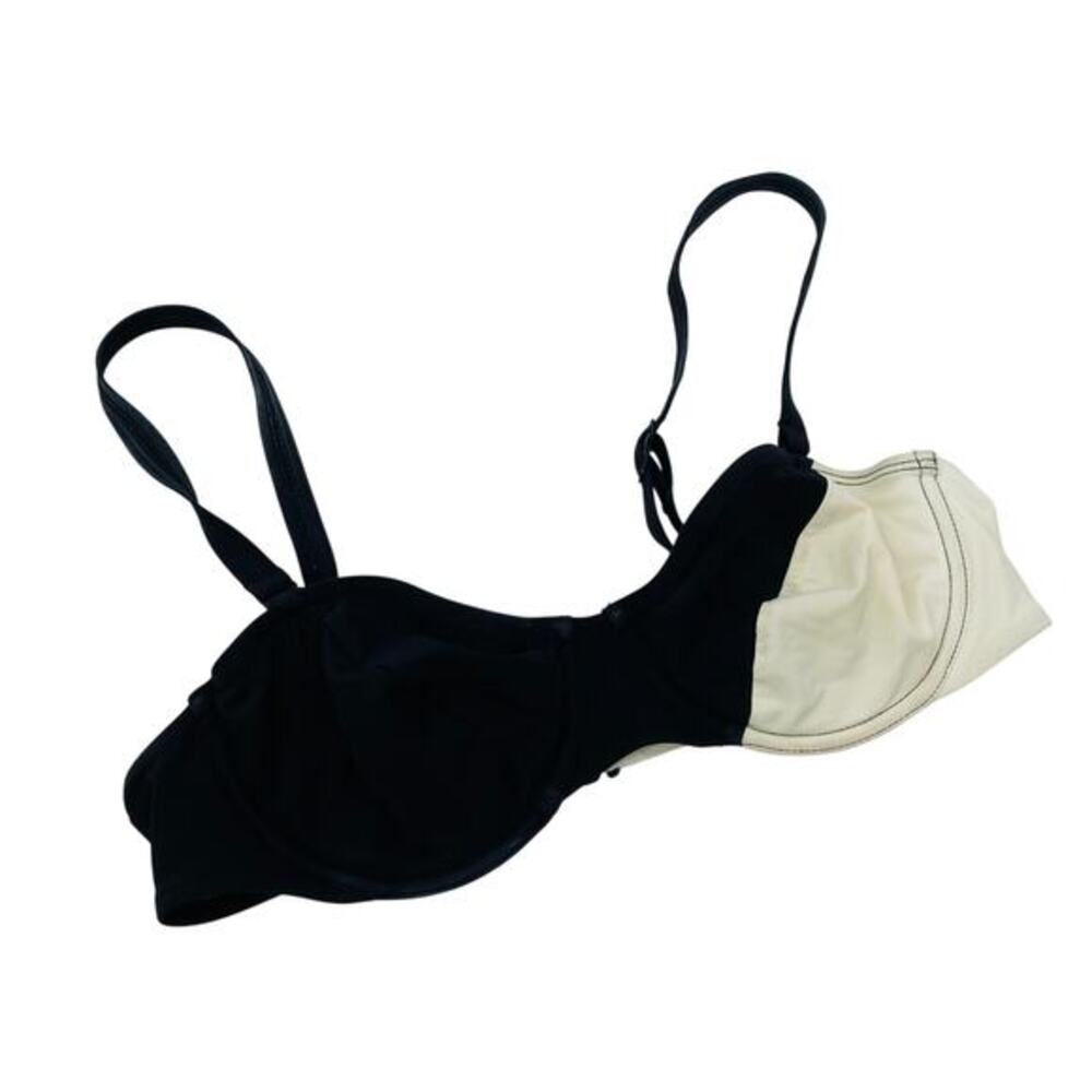 flagpole electra black white bikini top